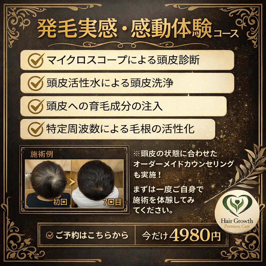 発毛実感・感動体験コース4,980円